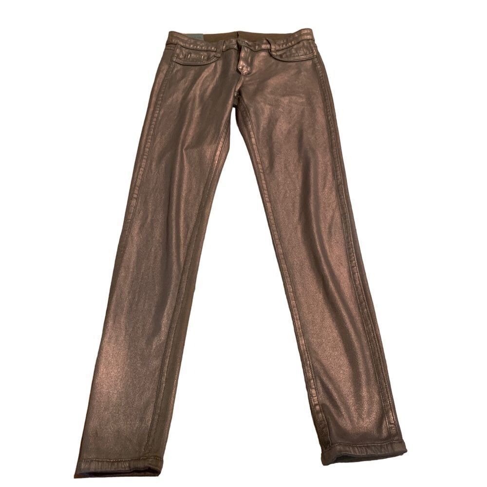 Bleulab Reversible Brown Pewter Copper Skinny Jean Jegging Size 26